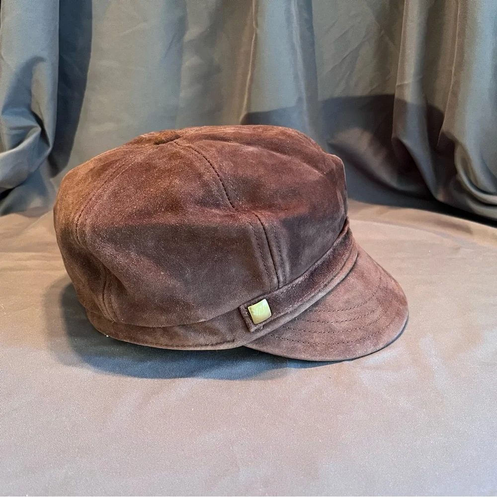 Banana Republic Brown Suede Hat women’s M/L size 22 3/8 - Picture 5 of 10